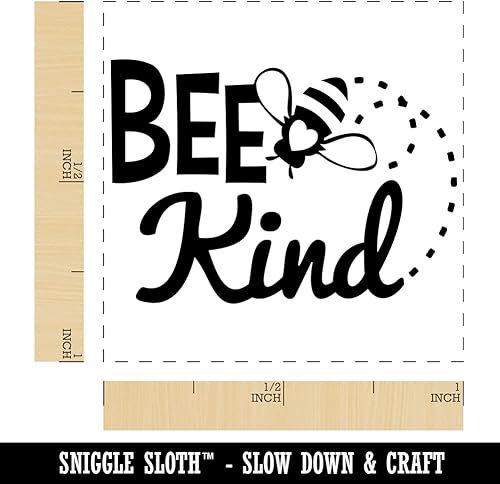 Miniatura 8 de Bee Kind Honey Insect - Sello de tinta de goma autoentintante 1-12 pulgadas grande tinta negra
