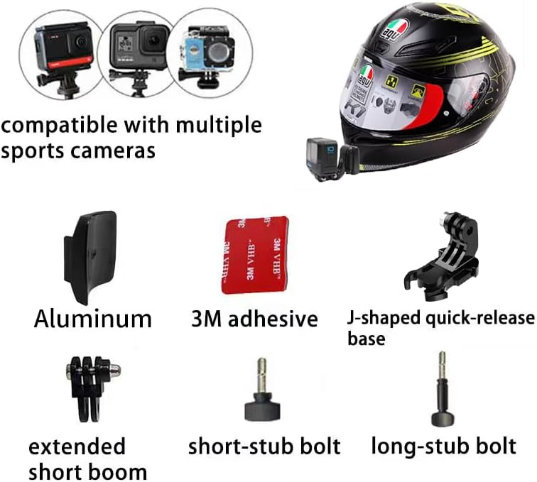 Miniatura 2 de AGV K1 Personalizar Casco de motocicleta de aluminio Kit de montaje de barbilla para GoPro e Insta360, etc. Cámara de acción con almohadillas