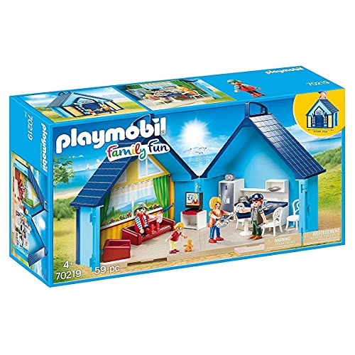 Playmobil - 70219 - Family Fun - Bungalow des Vacances au Fun Park Transportable
