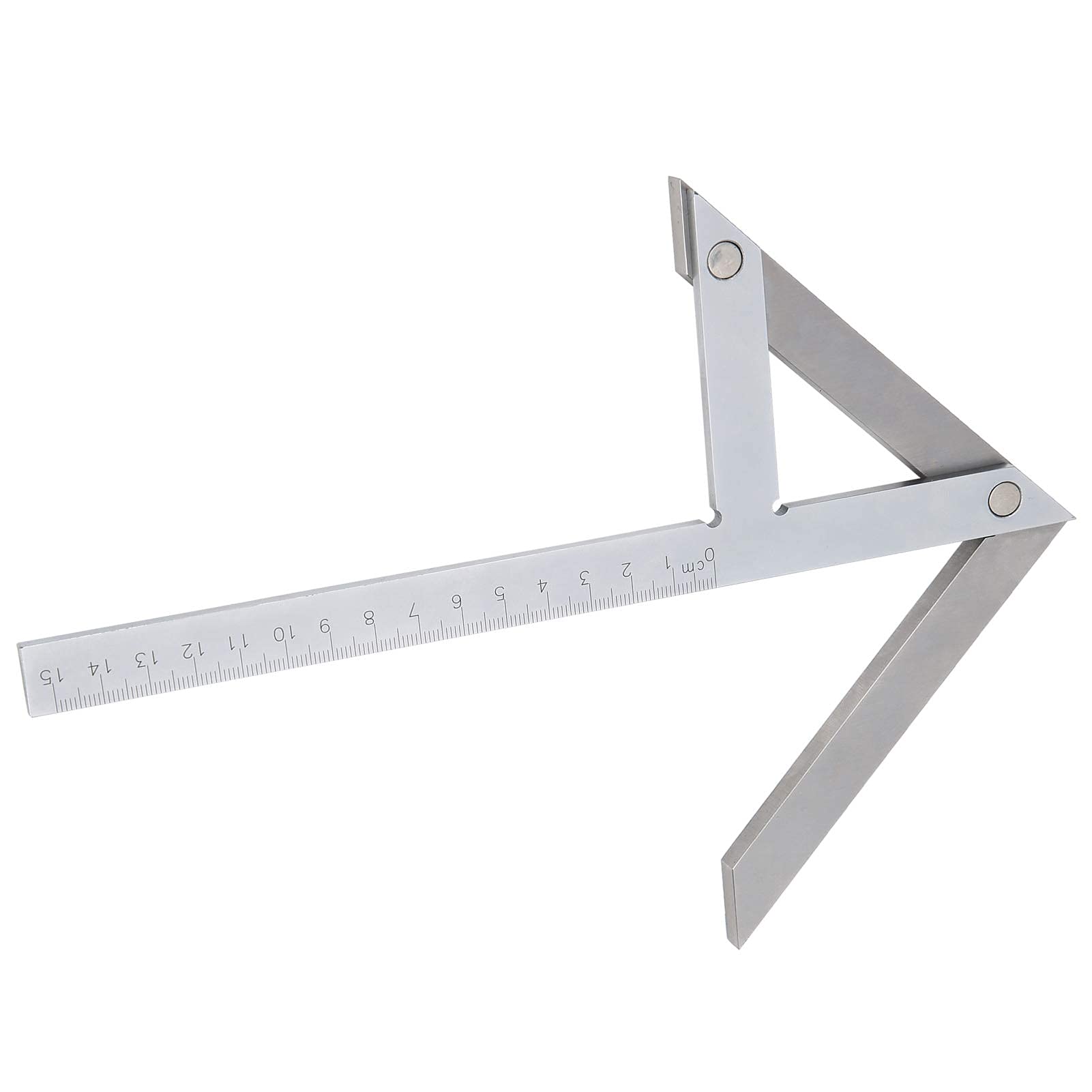 Zentrierwinkel-Messlineal, Verdicktes Design, Edelstahl, 15 cm Länge, Robustes Design, Für 45°-90°-Winkel und Kreismittenmarkierung