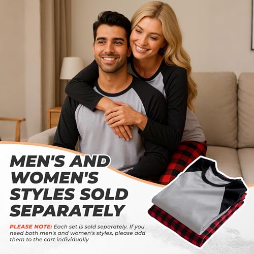 U2SKIIN Matching Pajamas for Couples Plaid Ultra Soft Pullover Pjs Set for Men and Women Warm Loungewear2