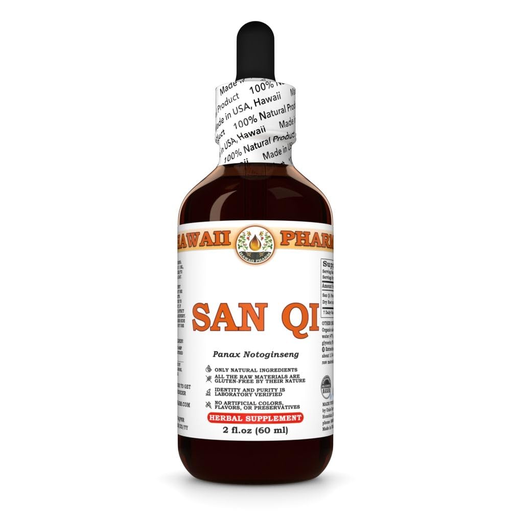 San Qi (Panax Notoginseng) Dry Root Tincture, Made in Hawaii, All Natural, Vegan, Pure Liquid Extract - 2 fl.oz