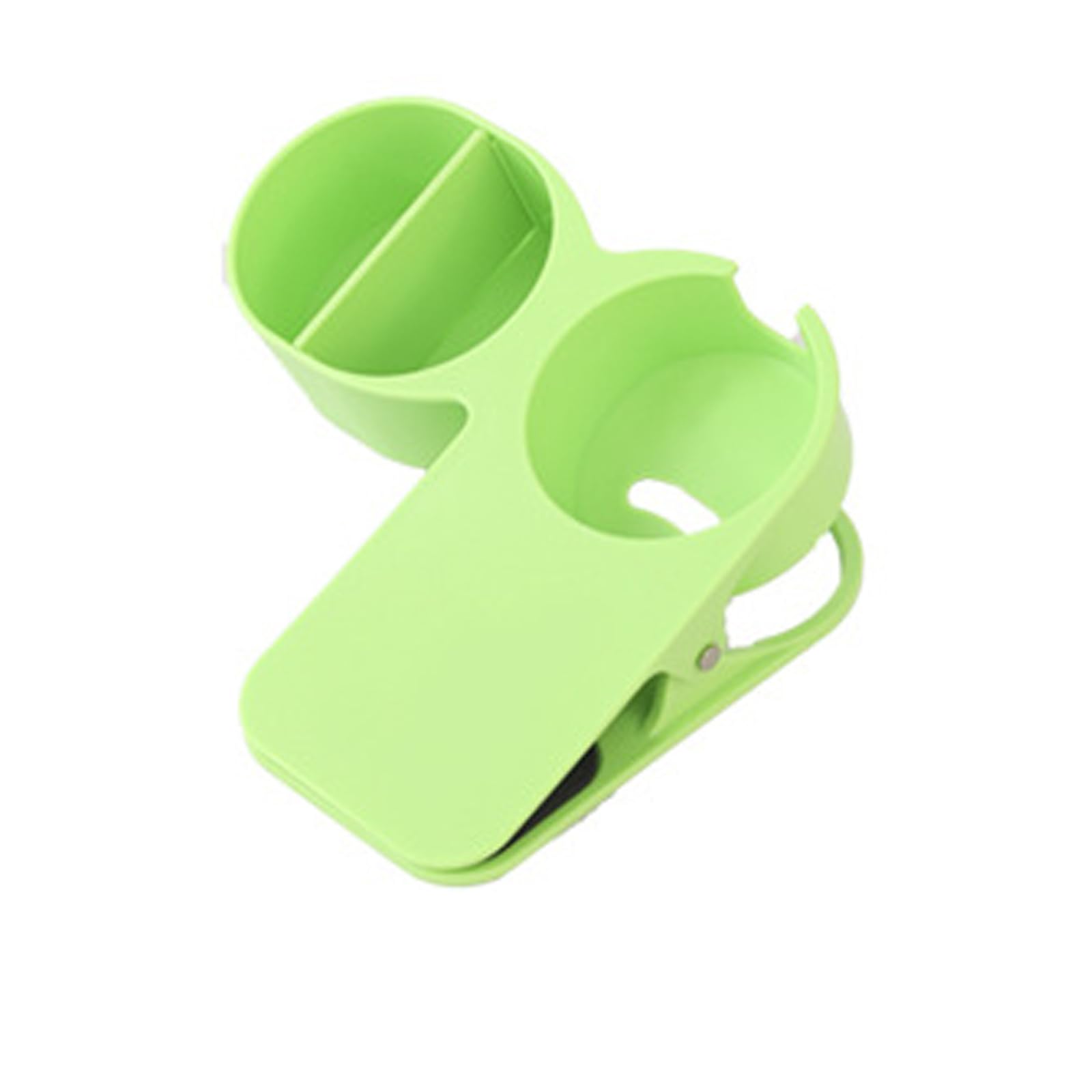 Foloda B Clamp On Cup Holder Organizers For Desks With Double/Single Storage Compartments Smooth Rounded Edges Space Saving Cup Rack Modern Abs Holder That Fit Most Table Thicknesses And Prevents Spills