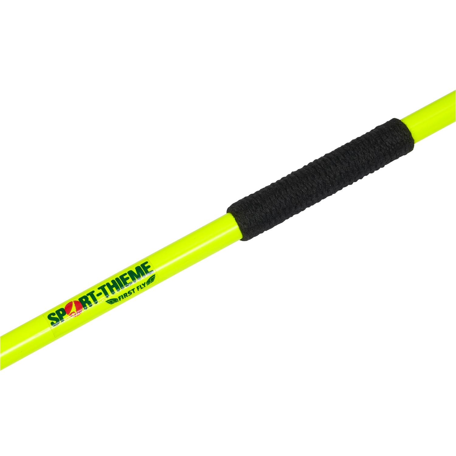 Sport-Thieme Übungsspeer First Fly | Umstieg vom Übungs- zum Wettkampfspeer | Ideal für Anfänger | Schnurkordel-Griff | Aluminium & Stahl | 125 cm Länge | 20 mm Durchmesser | 250 g | Neon-Gelb