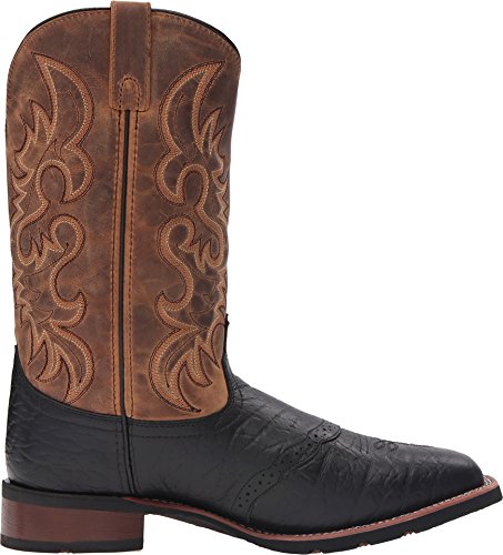 Image of Laredo Mens Montana Embroidered Square Toe Pull On Casual Boots Mid Calf - Brown