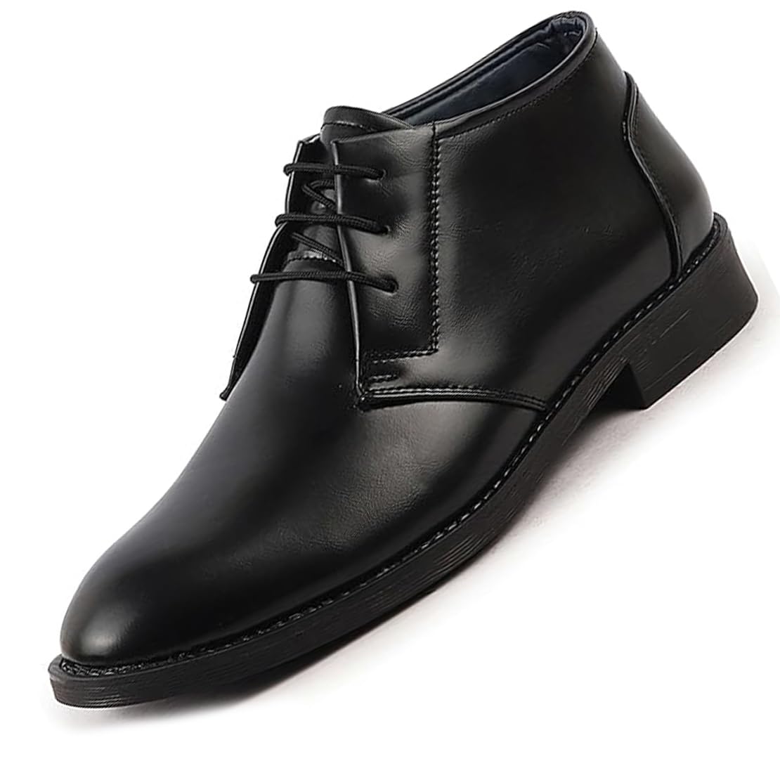 FAUSTO FST FOSMC-2115 BLACK-41 Mens Black Classic Trendy Mid Ankle Lace Up Chukka Boot With TPR Welted Sole (7 UK) (B0CVV35XGH) Amazon Price History, Amazon Price Tracker