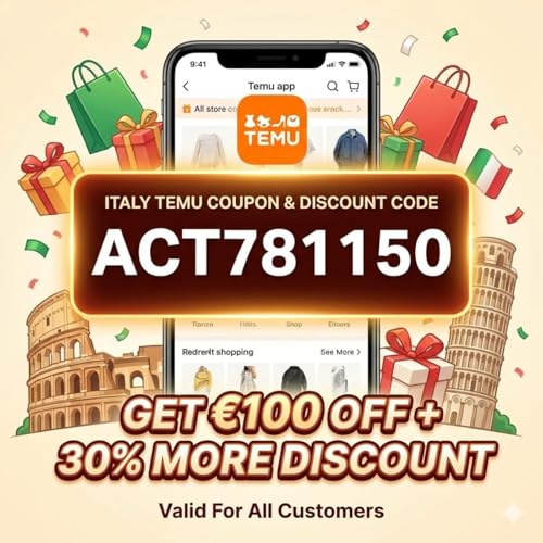 NEW &para;&deg;Italy ⪩ Temu Coupon Code [act781150] &euro;100 Off For New & Existing Users cover art