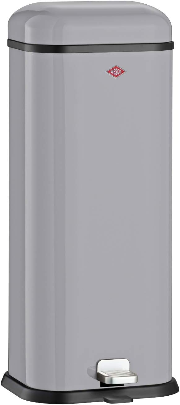 Wesco Superboy with damper, kitchen bin, metal, cool grey, 70 cm x 27 cm x 30 cm, 132312 76