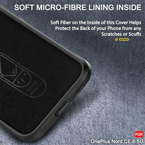 Image of TheGiftKart Liquid Silicon Back Cover Case for OnePlus Nord 6 5G | ShockProof Military Grade Protection | Micro-Fibre Cloth On Inner Side | Anti-Slip Grip Case Cover for OnePlus Nord 6 5G (TPU, Black)
