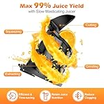 Juicer Machines with 5.8" Extra Large Feed Chute, Cold Press Juicer For Whole Vegetables and Fruits, 400W Professional Slow Masticating juicer Easy to Clean for Batch Juicing Mothers Day Gifts for Mom - Image 3