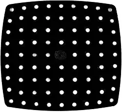 Tapete Air Fryer Perfurado Quadrado E Redondo Silicone Não Gruda Reutilizavel Facil De Limpar Fritadeira Eletrica (Preto, 22cm Quadrado)
