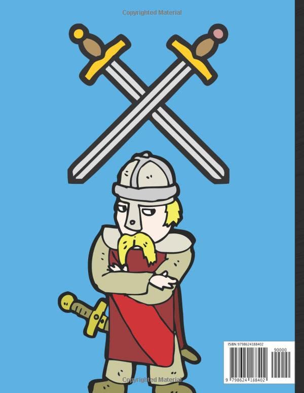 The medium-age in colouring for kids: Colouring book for knights and vikings - discover the world of kings, queens and dragons by colouring easily - ... time for boys and girls from 4 years old - Image 2