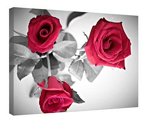 Toile rouge encadrée en bois pour habiller un mur vide 40x50