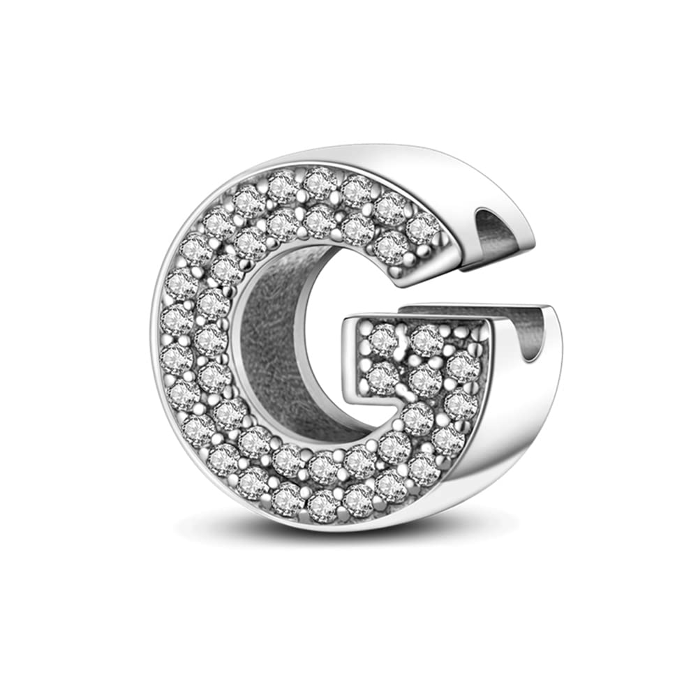 QIKAOLA S925 Sterling Silber A-Z Buchstaben Charms für Pando