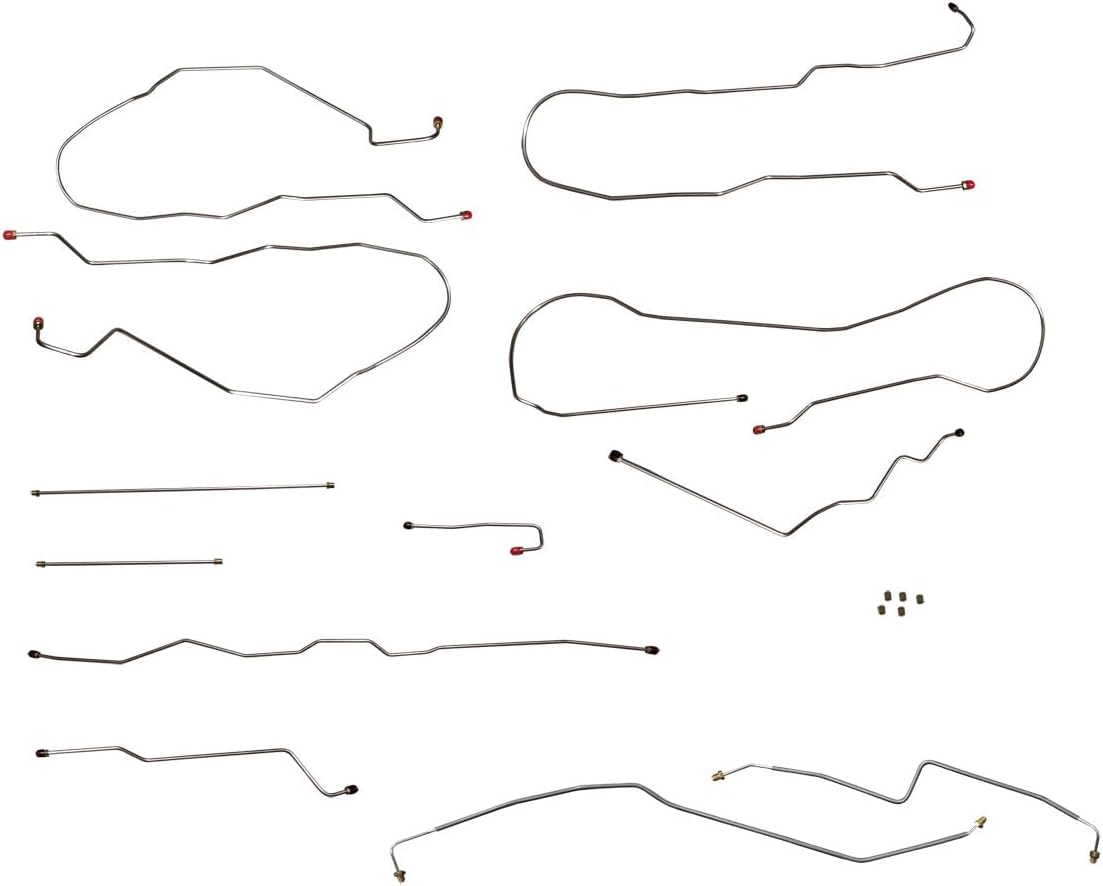 Inline Tube Compatible with 1999-07 Chevrolet GMC 2WD 4WD 2500HD 3500 All Cab Sizes/Bed Lengths Dually Brake Line Kit 10pc, Stainless