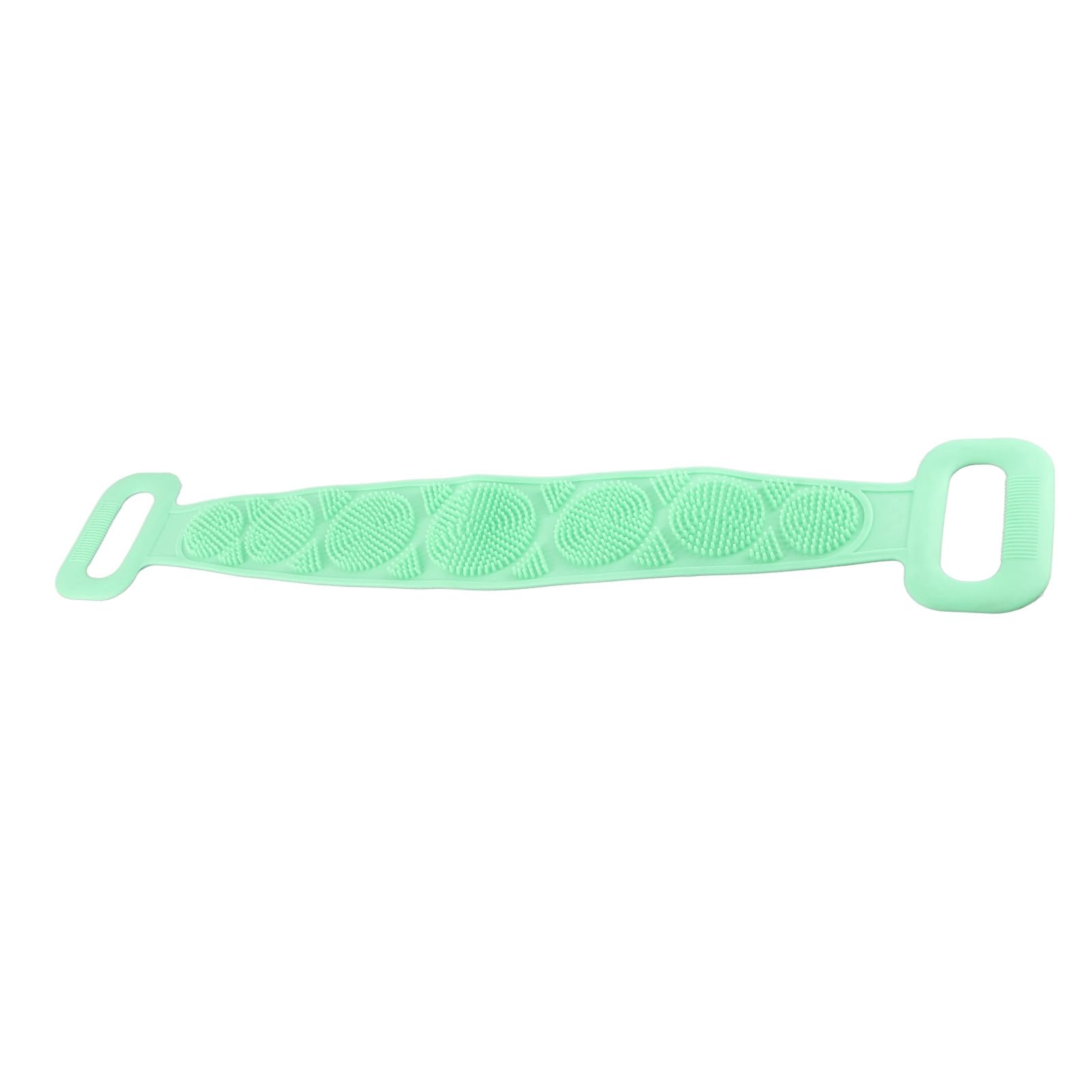 Brrnoo Spugna in Silicone per Doccia, Dorso Lavaggio Esfoliante, Manico Lungo, Linee Massaggianti Morbide, Strumento per Corpo Uomo Donna (GREEN)