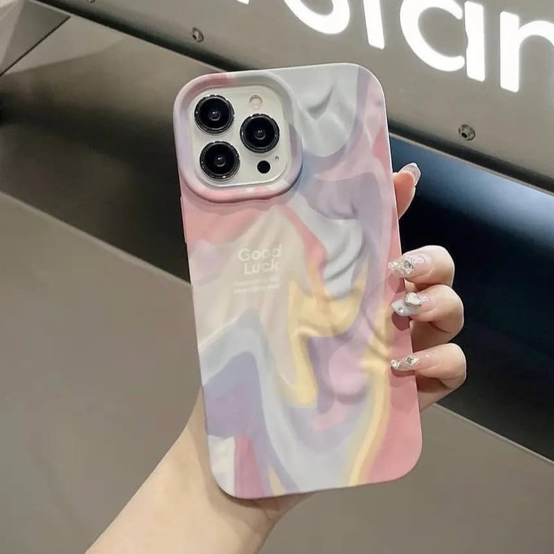 Image of COVERLY for iPhone 14 Pro Max 3D Luxury Rainbow Good Luck Phone Case,Premium Texture Trendy Retro Cute Multi Artistic Cool Design -Aesthetic Shades Heart Princess Cover for Apple iPhone 14 Pro Max