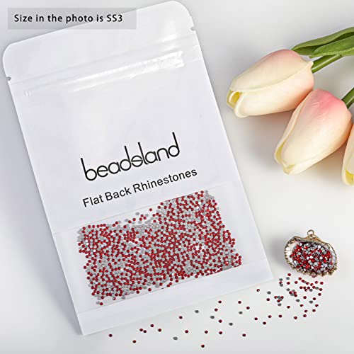 Image of Beadsland Flat Back Crystal Rhinestones,Light Siam, SS3, 1440pcs