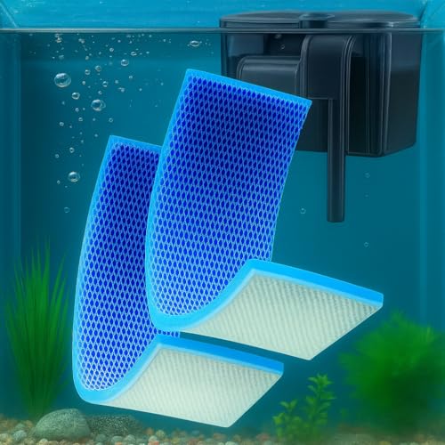 Image of Blutails Premium Large Size 8D Multi-Layer Premium Aquarium Filter Sponge Pad - 50 * 11 cm (Pack of 2) Nano Gel-Free Aquarium Sponge for All Aquarium Filters.