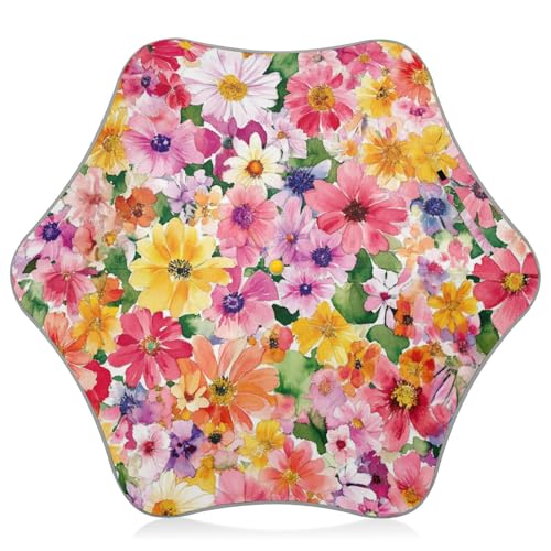 Peru Cantuta Beauty - Paraguas para niños con diseño de flores de verano para exteriores, lluvia y resistente al viento, con tira reflectante, paraguas de viaje resistente al viento con cierre a