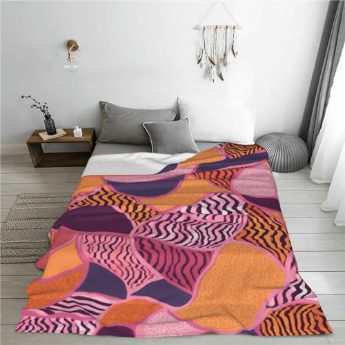 Couverture polaire pelucheuse confortable plaid chaud rose orange