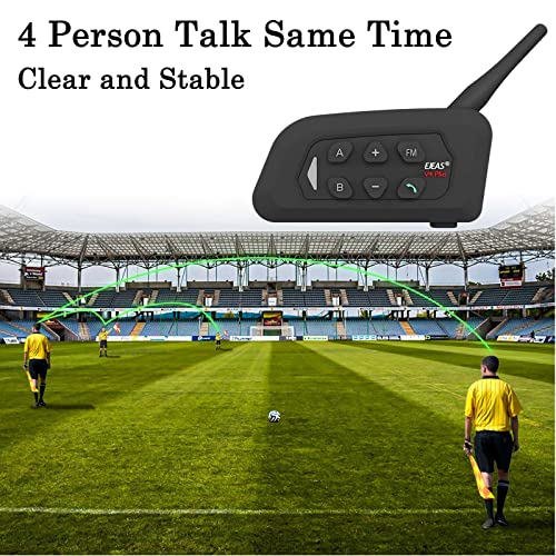 Image of Referee Communication System Sets, V4C Plus Referee Headsets with USB C Interface Right Earpiece for Volleyball Official Football Coach Crews Soccer Handball (4 Pack)