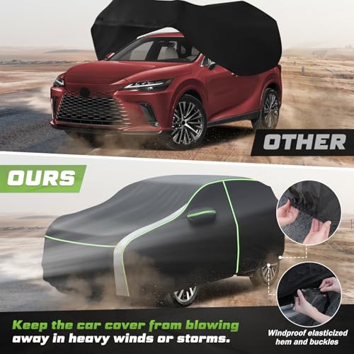 Image of Mixsuper Liner Car Cover for Lexus RX 1999-2026 (RX330 RX350 RX400H RX450H RX500H), 7 Layers Waterproof Car Cover Accessories for RX with Zipper Door, Windproof Straps, Reflective Strips, All Weather