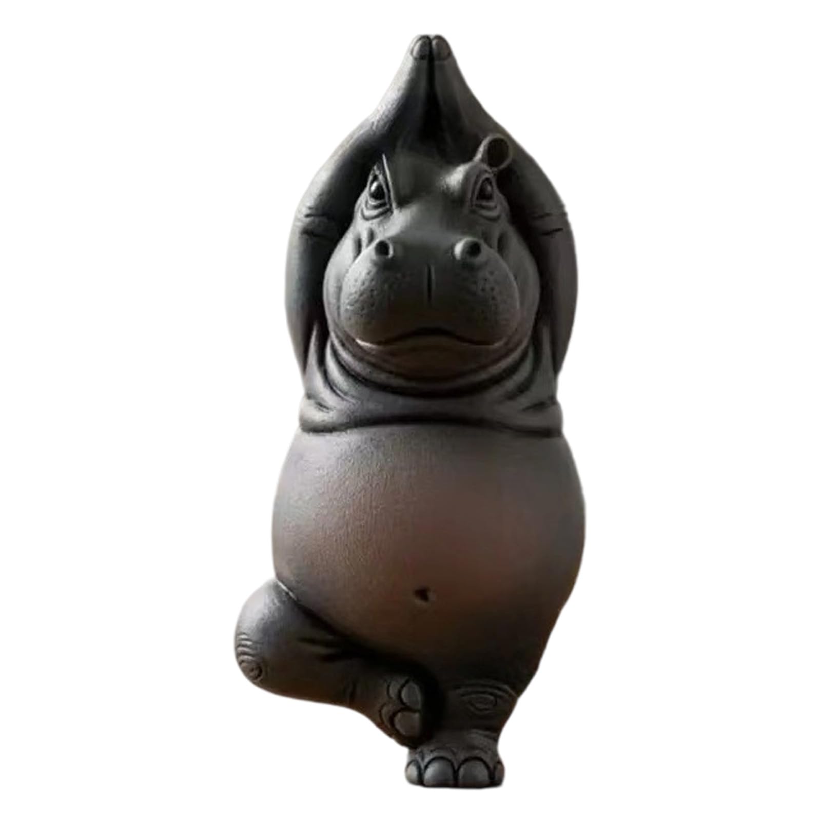Woedpez Meditating Clumsy Hippo Sculpture Desktop Ornament Meditations Corner Decoration Christmas Birthday Gift Miniature Meditations Hippo Ornament