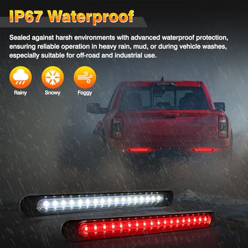 Image of 9.88 Inch Trailer Brake Tail Lights, 2 Pcs LED Sequential Turn Signal Running Lights Bar Amber Red White Rear Side Marker Lamp Strip for 12V-24V Trailer Truck Offroad Pickup RV ATV UTV Van