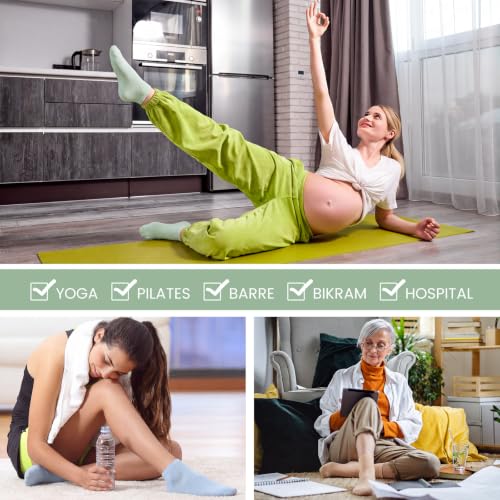 Image of Liitrsh Pilates Grip Socks Bulk Yoga Socks | Adults Man Woman Non Slip Socks with Grips, Anti Skid Pilates and Socks, Pilates Ballet Hospital, L Size