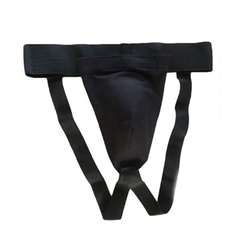 Anwangda Protège-aine pour homme - Muay Thai, kickboxing et MMA - Protection amovible pour adulte - Pour karaté et taekwondo - Noir - Taille L