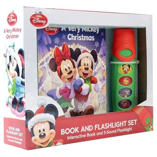 Disney Mickey Mouse, Minnie, and More! - A Very Mickey Christmas Book and 5-Sound Flashlight Toy Set - PI Kids - Image 3