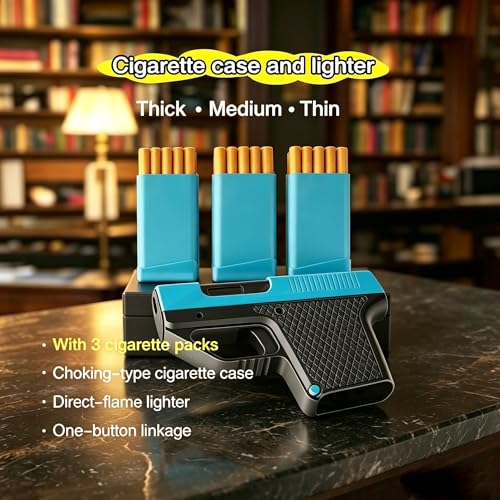 Pitillera con encendedor recargable integrada para guardar 10 cigarrillos estándar cómodamente 6