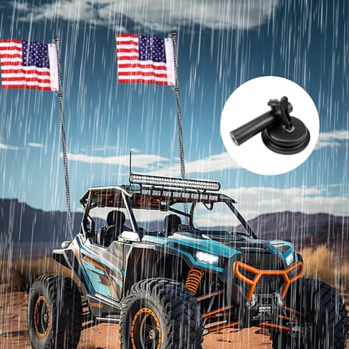 Support de drapeau de voiture robuste multipositif avec ventouse 6,4x3,7 - 5