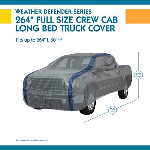 Image of DUCKCOVERS Weather Defender Pickup Truck Cover, Fits Crew Cab Dually Long Bed Trucks up to 22 ft. L