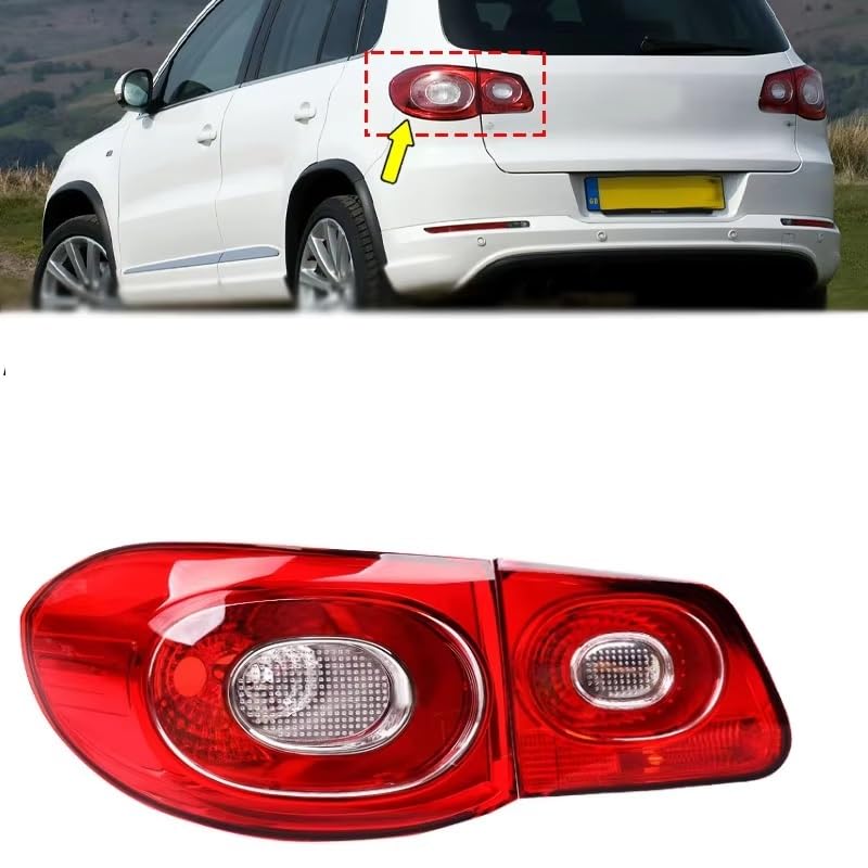 Coprifaro posteriore Compatibile Con Per Tiguan 2010-2012 Luce Freno Posteriore Luce Di Stop Luce Di Segnalazione Alloggiamento Fanale Posteriore Senza Lampadina Ricambi Auto(Inside Right)