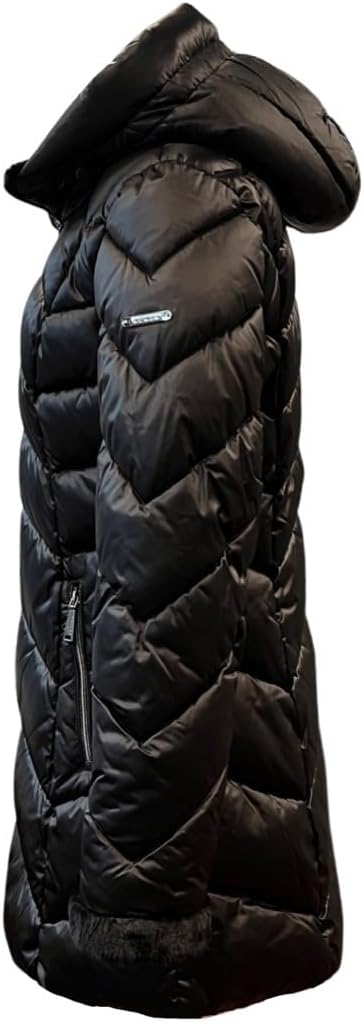 Laundry by Shelli Segal Women's Shine Faux-Fur-Trim Hooded Puffer Coat (US, Alpha, X-Large, Regular, Regular) - Image 7