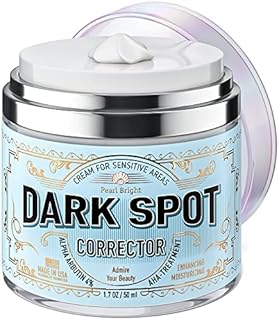 PearlBright Dark Spot Remover for Face, Body and Sensitive areas - Natural Skincare for Underarms, Elbows & Privates - Made in USA - Dark Spot Corrector with Licorice, Mulberry Extract Arbutin, 1.7OZ