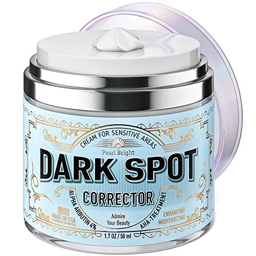 PearlBright Dark Spot Remover for Face, Body and Sensitive areas - Natural Skincare for Underarms, Elbows & Privates - Made in USA - Dark Spot Corrector with Licorice, Mulberry Extract Arbutin, 1.7OZ 