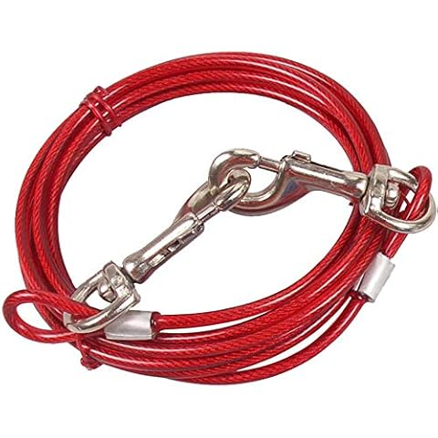 pawstrip Outdoor Dog Cord, Heavy Duty Swivel Dog Tie-Out Cable, 10 ft Agility No Tangle Dog Leash for Small Medium Large Dogs, Pet Lead Runner for Yard Training Cover