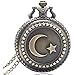 JYCCH Orologio da Tasca Vintage con Stella di Luna in Bronzo, quadrante a Conchiglia con Catena e quadrante con Catena