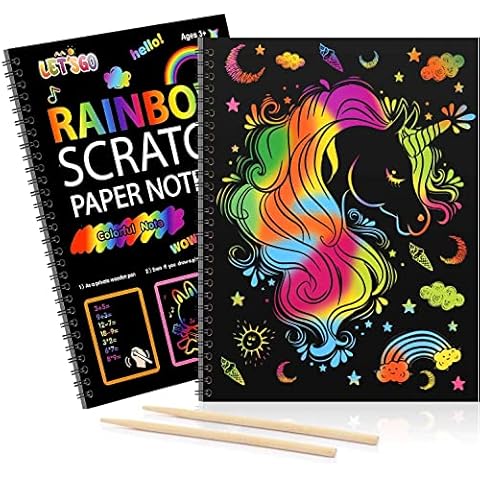 3-10 Year Old Girls Gifts, Scratch Art Unicorn Gifts for Girls Toys Age 3- 8 Years Old Christmas Xmas Gifts for Kids Girls Gifts Age 3-10 Girls Birthday Presents Kids Toys Handmade Toys & Games Cover