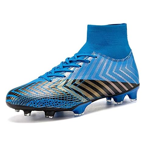 Football Boots Men's Breathable High Top Spike Soccer Shoes Profession Athletics Sneakers Teenager Outdoor Training Football Shoes Non-Slip Unisex Cover