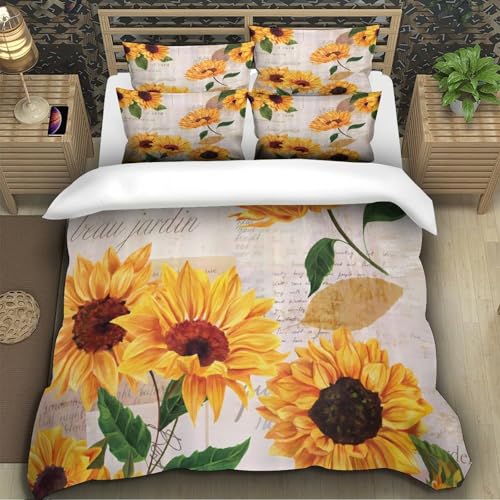 Housse de couette soleil lune 220x240 cm parure lit microfibre king - 5