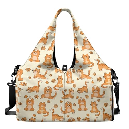 Yoga Tote Bag for Unisex With Mat Strap Versatile Workout Carrier Open Small Pocket Handbag for Vacation