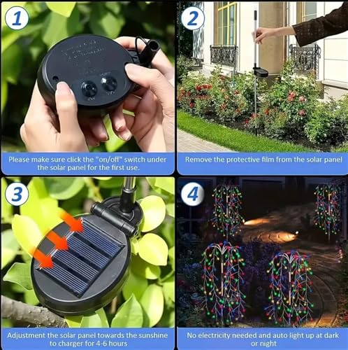 Pack 4 Luces Solar RGB Exterior Impermeable Árb. Sauce miniatura 3