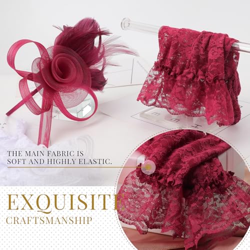 Image of DRESHOW Fascinators Hats for Women Tea Party Fascinator Hats Vintage 50s Headwear Cocktail Wedding Church Derby Hat
