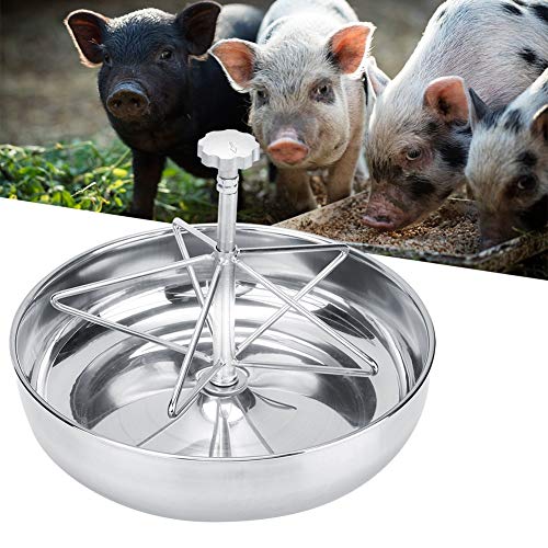 GLOGLOW Cocho de alimentação para leitões de aço inoxidável de moagem 360°, recipiente de alimentaçã