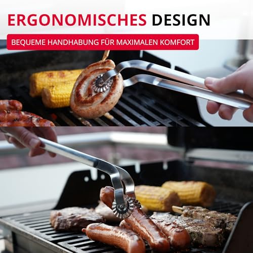 Westmark Grillzange Twistmaster, 1 Stck. – Wurstzange mit drehbarem Greifer – Robuste Fleischzange Edelstahl für Grill, Barbecue & Küche, 35,3 cm