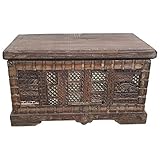 Indoortrend.com Truhe Kiste Holztruhe Box Massiv Hochbeinig Kassette Kolonial Handarbeit Unikat - 9